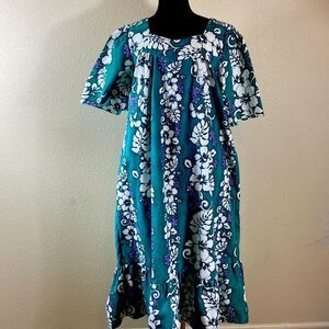 Vintage Chin Lan Made In Hawaii USA Muumuu Home Women Dress Size XL